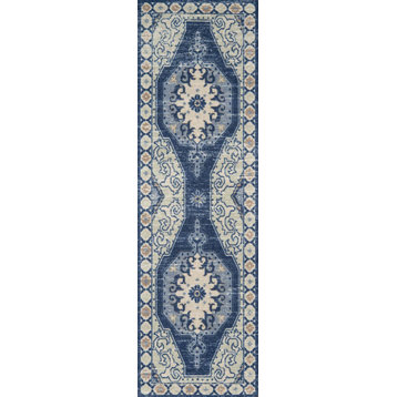 Anatolia ANA-3 Machine Made Navy Runner 2'3"x7'6"