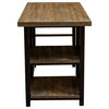 Pomona 48"W Metal and Solid Wood Desk, 2 Shelves