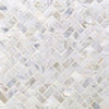 Pacif Random Sized Glass Pearl Shell Mosaic Tile, Polished White/Pearl