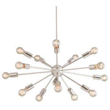 Axion 33" 15-Light Chandelier NSH-8024-CROM, Polished Chrome