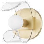 Mitzi by Hudson Valley Lighting - Ora 1-Light Bath Bracket, Aged Brass, Clear Acrylic, Opal Glass - Features: