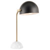 Lumisource Bello Table Lamp, White Marble, Gold Metal Frame, Black Shade