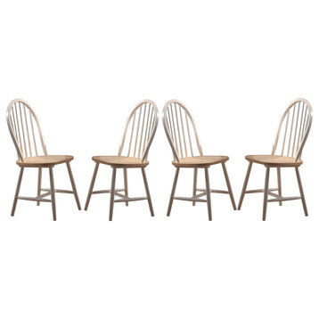 Coaster Side Chair in White and Natural Finish (Set of 4)