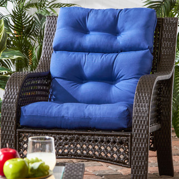 Wicker Woven Chair with a Jolt of Blue