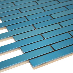 Shiny Blue Stainless Steel Subway Style Mosaic Tiles - Home Accessories & Decor