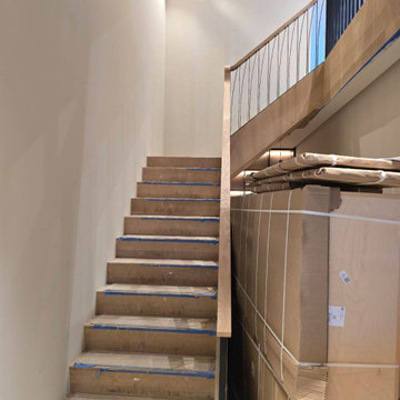 Modern Wood Staircase with Black Metal Balusters – Brooklyn, NY