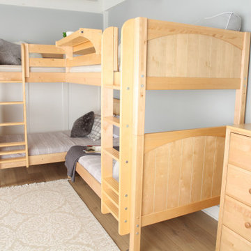 Natural Quad Bunk Bed with Straight Ladder