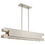 Livex Lighting - Livex Lighting Brushed Nickel 5-Light Linear Chandelier - This stylish, modern five light linear chandelier features a chic look and can be mounted any where in the home from over a kitchen island or dining table. Its light design is created with square and rectangular panels of steel in a brushed nickel finish.