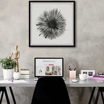 "Black Fireworks" Framed Painting Print