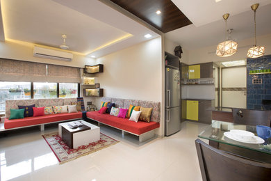 This is an example of an asian living room in Mumbai.