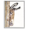 Cute Baby Donkey Animal Brown Watercolor Painting, 11 x 14