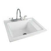 30" White Acrylic Laundry Sink