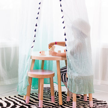 Poco Kids Table + Poco Stools (Pink)