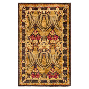 Arts and Crafts, One-of-a-Kind Hand-Knotted Area Rug Beige, 3' 1" x 4' 10"