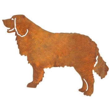Bernese Mountain Dog Garden Art, Rust Powder Coat, Wall Hanging