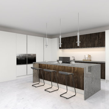 Alpine White Kitchen Unit with Grey Worktop | Inspired Elements | London