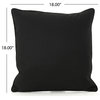GDF Studio Corona Outdoor Patio Water Resistant Pillows, Black, 4 Piece Set