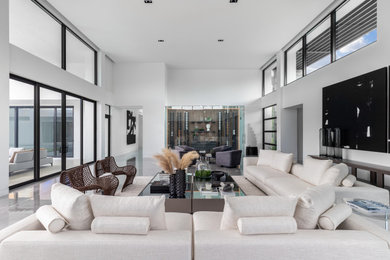 Living room - contemporary living room idea in Miami