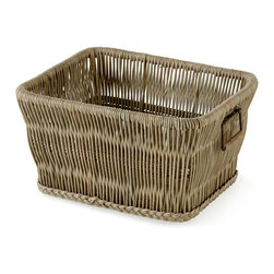 Gray-Wash Rattan Baskets - Baskets