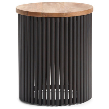 Demy Metal and Wood Accent Table