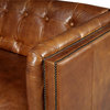 Top Grain Vintage Leather Tuxedo Love Seat, Light Brown