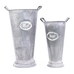 Fleur 12062 2-Pack Metal Bucket Set - Baskets