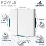 AQUADOM - Royale Medicine Cabinet with Electrical Outlets, LED Magnifying Mirror 36"x36" - AQUADOM Royale Medicine Cabinet