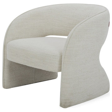 Modrest Luby Modern Cream Fabric Accent Chair