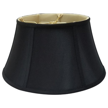 Royal Designs Shallow Drum Bell Billiotte Lamp Shade, Black, 11 X 17 X 10