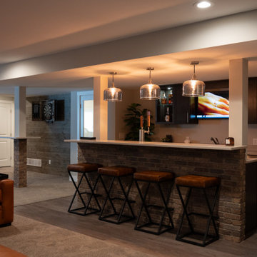 Finished Basement with Bar, Wine Room and Bathroom in Grand Rapids, MI