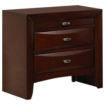 Acme Ireland 3-Drawer Nightstand, Brown With Pull-out Tray 21453