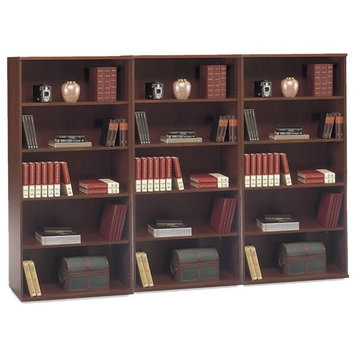 Bush Business Furniture Series C 5 Shelf Wall Bookcase in Hansen Cherry