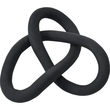 Binna Matte Black Aluminum Infiniti Knot Decorative Object