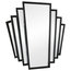 Black Art Deco Fan Style Wall Mirror 55.5cm x 59cm