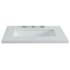25" White Quartz Countertop and Single Rectangle Sink