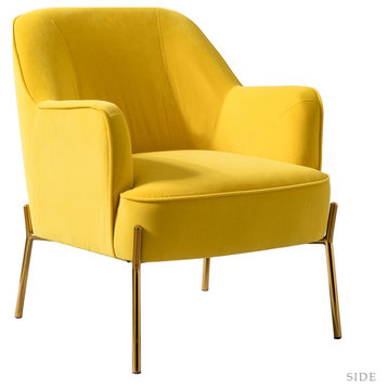 Nora Fabric Accent Chair, Yellow
