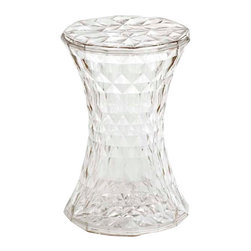 Kartell - Kartell Stone Stool, Transparent Crystal - Accent And Garden Stools