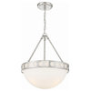 Crystorama KIR-B8105-PN 3 Light Chandelier in Polished Nickel with Glass