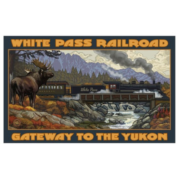 Paul A. Lanquist White Pass Alaska Railroad Moose Art Print, 12"x18"