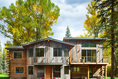 Example of a mountain style exterior home design in Denver