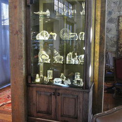 Rustic Lighted Display Cabinets - Display And Wall Shelves 