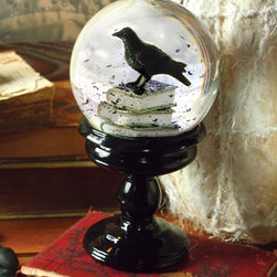 Poe's Raven Pedestal Globe - Holiday Accents And Figurines