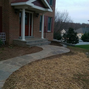 Front entryway with flag stone walk and steps