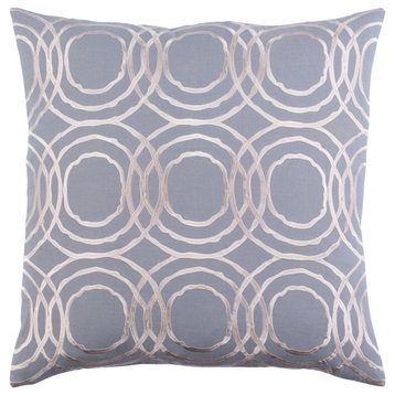 Ridgewood by A. Wyly for Surya Down Pillow, Gray/Cream, 22' x 22'