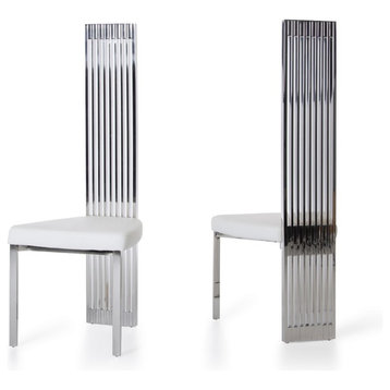 The Millennium Dining Chair, White, Leatherette