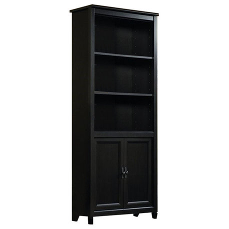 Pemberly Row Library Bookcase in Estate Black