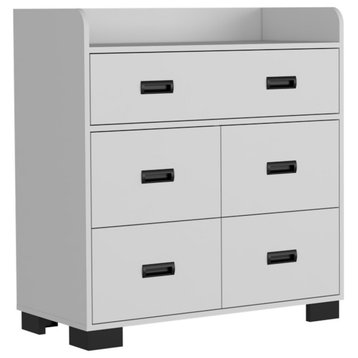 Anemone Dresser, with Double Drawer, and 4 Single Drawers, White