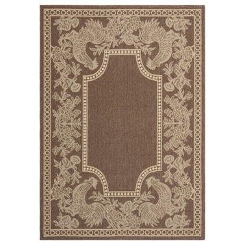 Safavieh Courtyard CY3305-3409 6'7" Square Chocolate/Natural Rug