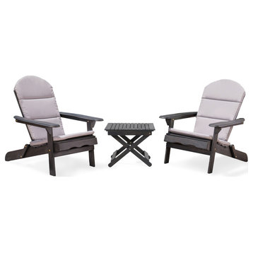 Blaze Outdoor 2-Seat Acacia Set With Cushions, Gray