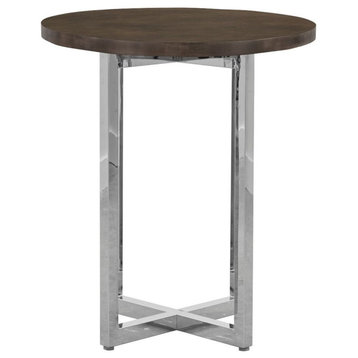Modus Amalfi 32" Round Bar Wood Table in Taupe